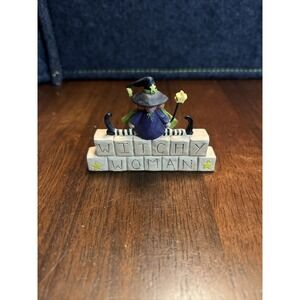 Vtg Blossom Bucket SUZI Halloween Witch Country Style Decoration " Witchy Woman"